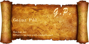 Geisz Pál névjegykártya